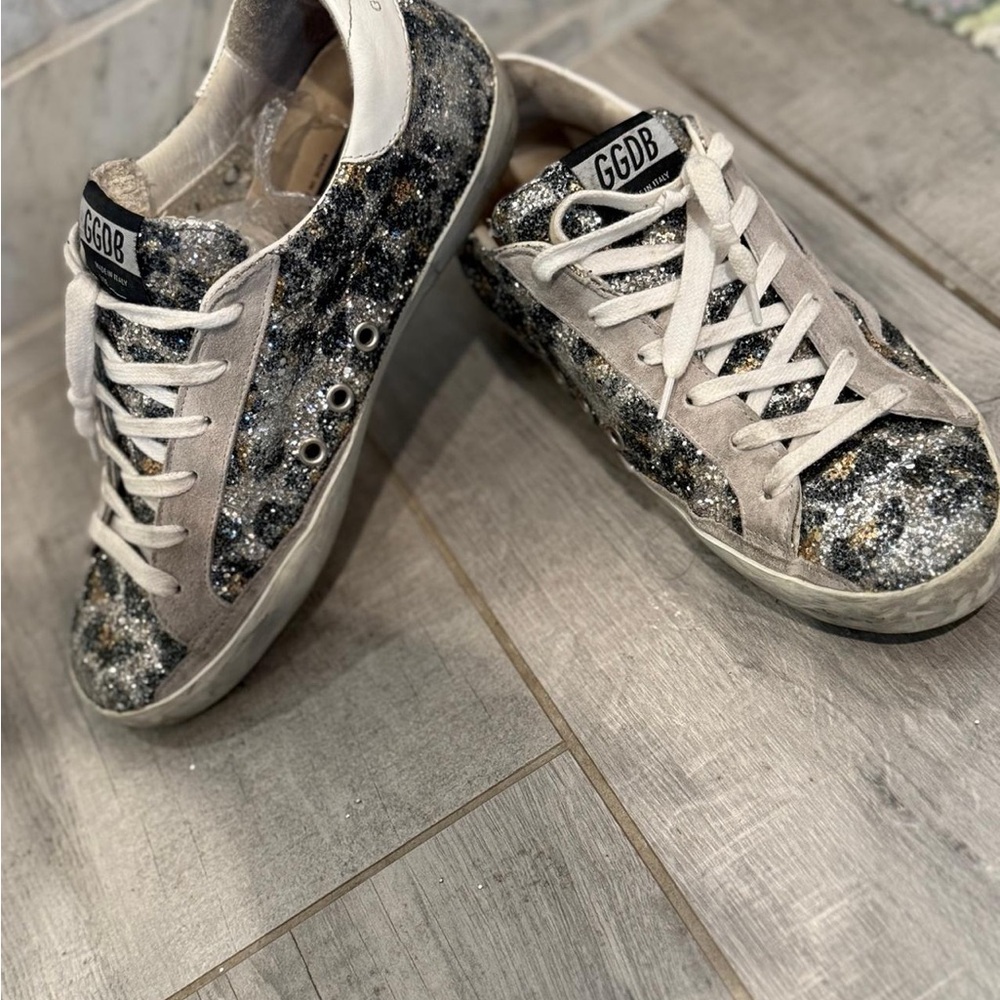 Golden Goose Women's Glitter Sneakers - Size 7.5 - Picture 2 of 7